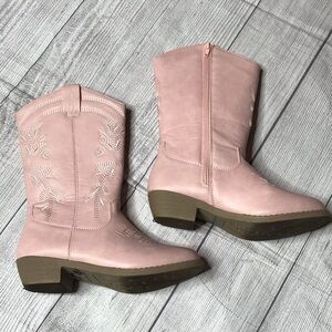 Kenzie Girl Zip-Up Cowgirl Western Boots With Heel Pink Size 2